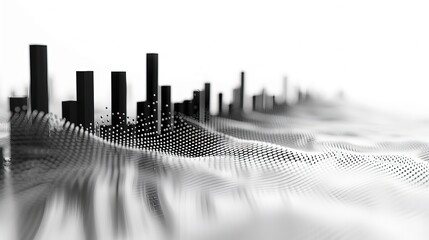 professional design, a minimalist abstractc stock market bar chart, white background, Generative Ai 