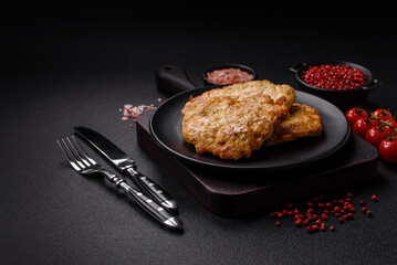 Delicious fried pork or chicken chops breaded with salt and spices