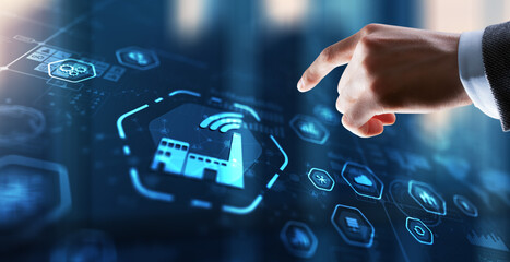 Smart industry. Technology process automation concept