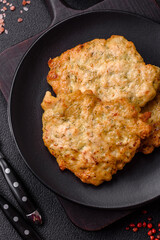 Delicious fried pork or chicken chops breaded with salt and spices