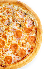 Italian pizza on a white isolated background