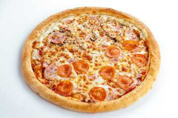 Italian pizza on a white isolated background