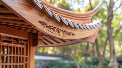a wooden pagoda with a sign that says "chinese garden"