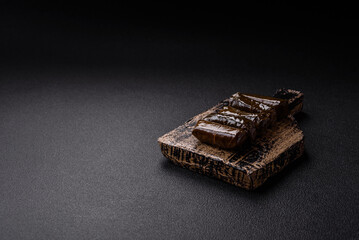 Delicious dolma in the form of rice and meat wrapped in grape leaves