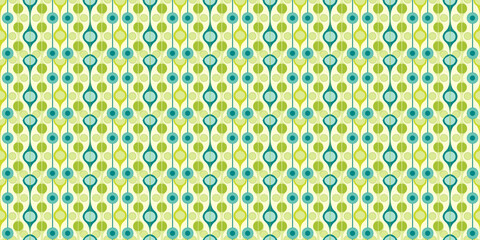 Retro Green Blue Yellow Abstract Geometric Pattern for 60s 70s Vintage Design 
