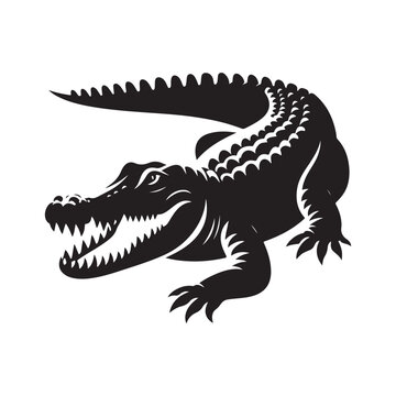 recommend clip art: Crocodile silhouette vector illustration
