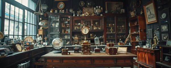 Antique dealer appraising items