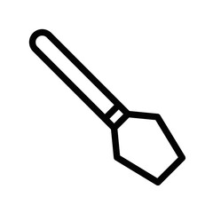 Black outline illustration of a ladle. This icon represents cooking, kitchen, and utensil themes. Vector illustration. Editable stroke.