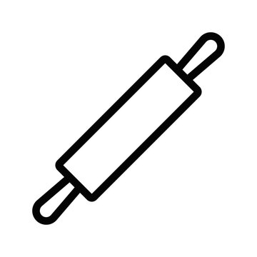 recommend clip art: Clean black outline illustration of a rolling pin. This icon is perfect for bakery, cooking, and kitchen themes. Vector illustration. Editable stroke.