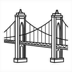 Rendering of the George Washington Bridge vector line art