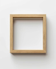 Wooden Picture Frame Mockup on White Background