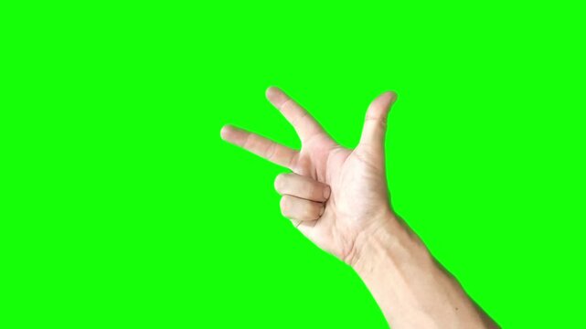 Hand on green background, finger counting