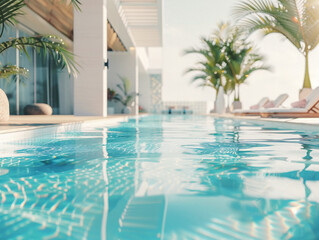swimming pool in tropical resort