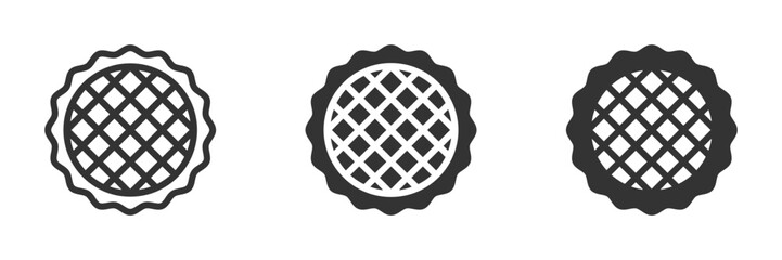 Waffle icons with crisscross patterns, perfect for bakery, dessert, and food themes. Vector illustration.