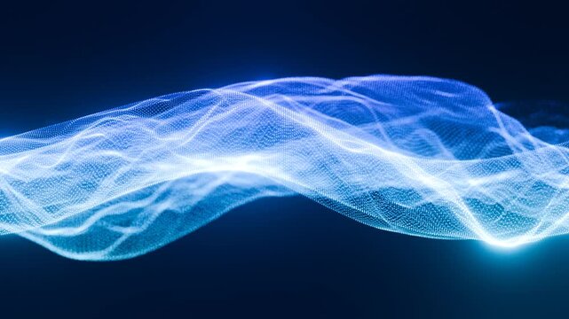 Seamless Loop, looped, cyber, digital network points, wave internet, data wave, cyber attack blue energy