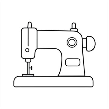 recommend clip art: Sewing machine vector line art