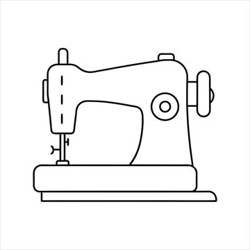 recommend clip art: Sewing machine vector line art