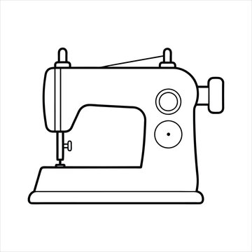 recommend clip art: Sewing machine vector line art