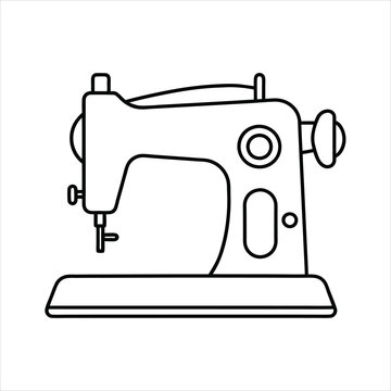 recommend clip art: Sewing machine vector line art