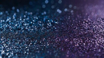 abstract background featuring glittery silver, purple, and blue lights creates a mesmerizing display of colors. The scene is softly blurred and de-focused, adding a dreamy and ethereal quality to the 