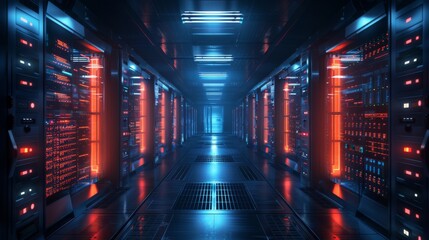 Fototapeta premium Futuristic Data Center