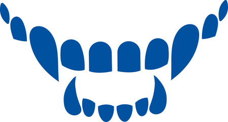 Teeth of demon rising from hell and smiling in anticipation of attacking next victim. Hand drawn