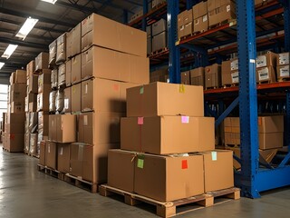 warehouse with boxes