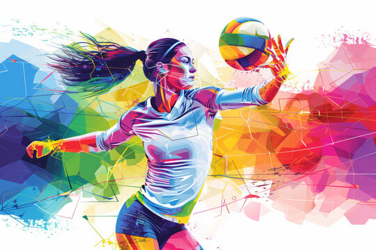 A Volleyball Setter's Dynamic Dive on a Sun-Kissed Court