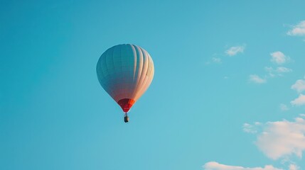 Naklejka premium Blue air balloon flying in the clear blue sky. High quality photo