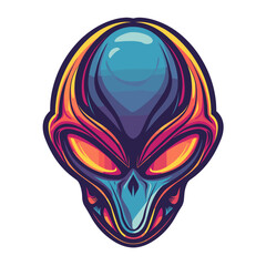 Alien vector mascot logo design with modern illustration concept style for badge, emblem and tshirt printing. Alien sticker. Alien illustration for sport and esport team logotype