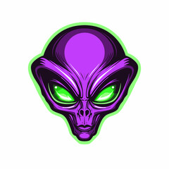 Alien vector mascot logo design with modern illustration concept style for badge, emblem and tshirt printing. Alien illustration for sport and esport team logotype. Alien sticker