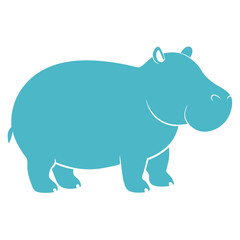 silhouette of a hippo