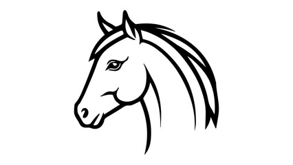 horse head vector on white background