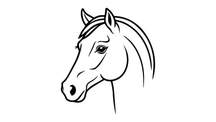 horse head sketch vector on white background