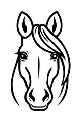 head of a horse, horse portrait in vector on white background