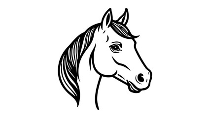 outline horse head vector illustration