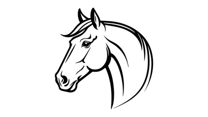 beautiful wild horse head silhouette in vector