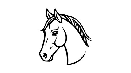 cute horse head silhouette in vector