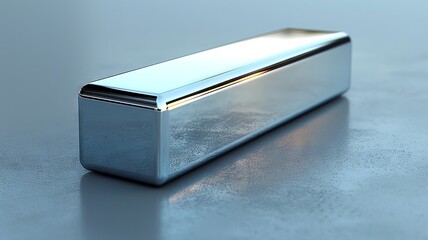 Sleek silver metal bar on a gray surface