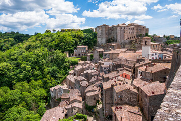 Sorano (Grosseto), Tuscany, Italy: view of the old village.