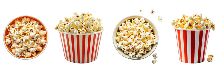 Set of Popcorn Isolated on a transparent background