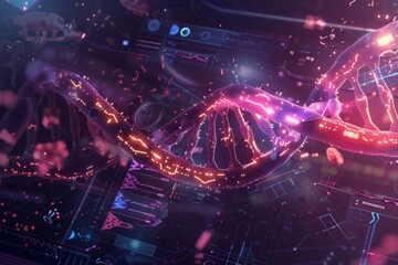 CRISPR Technology for Precise DNA Editing with Genetic Data Interface in Futuristic Laboratory