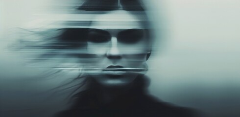 Woman's Profile With Motion Blur