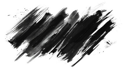 This image showcases dynamic and bold black paint strokes on a white background, reflecting intense artistic expression and raw emotion in abstract art.