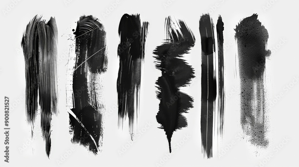 Poster This artwork features black ink splashes and strokes that come together to form abstract designs, providing a dynamic and engaging visual experience.