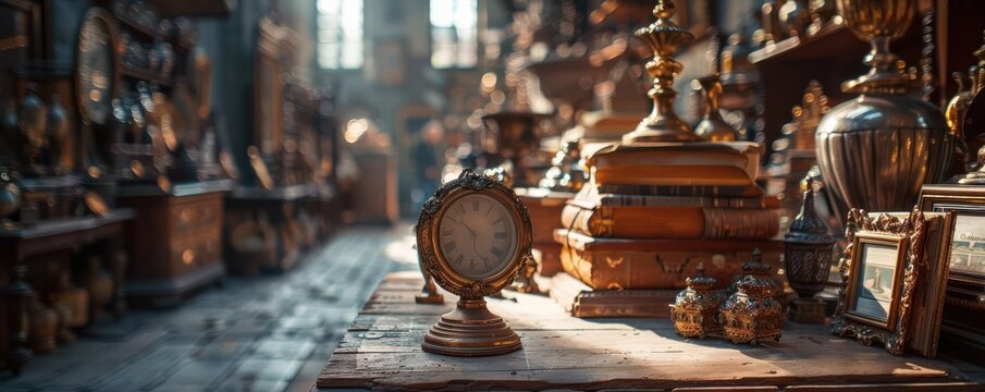 Antique dealer appraising items