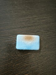 isolated, sponge, white, clean, hygiene, paper, object, green, cleaning, blue, wash, bath, soap, kitchen, housework, washing, toilet, closeup, dish, equipment, white background, bathroom