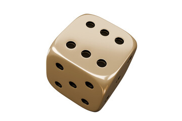 Casino gambling game. Gold luxury dice.