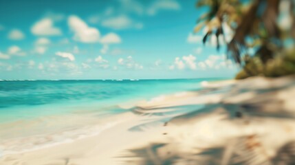 Blurred tropical beach background.