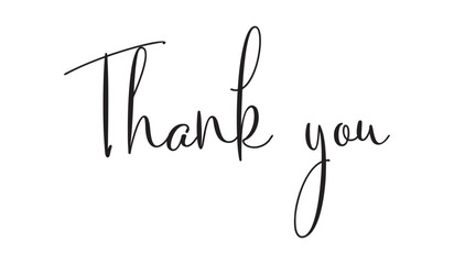 Thank You handwritten inscription. Hand drawn lettering. Thank You calligraphy. Thank you card. Vector illustration. Use on cards, banner, poster, sticker, packaging and other suitable place.
